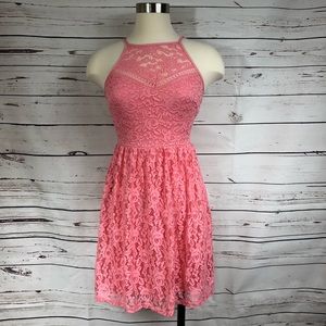 City Studio Pink Lace Dress